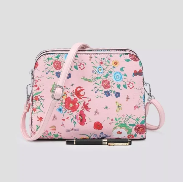 Ladies Flowery Crossbody Bag with Adjustable Strap Shopping - Image 8
