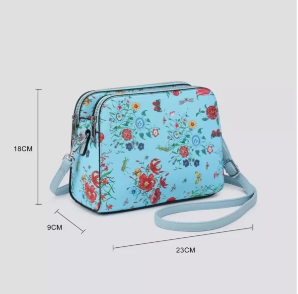 Ladies Flowery Crossbody Bag with Adjustable Strap Shopping - Image 4