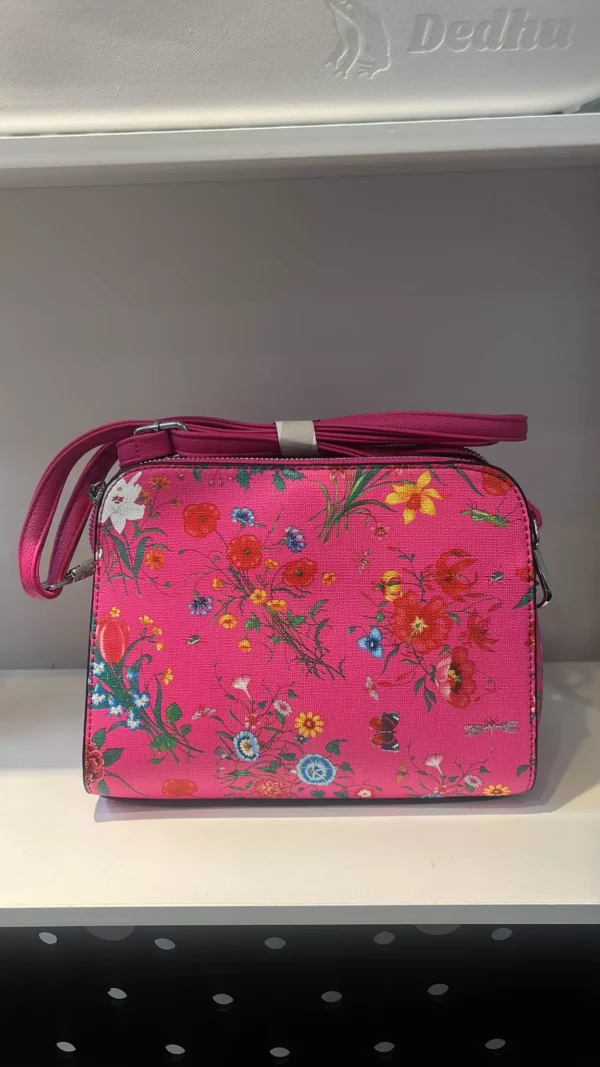 Ladies Flowery Crossbody Bag with Adjustable Strap Shopping - Image 3