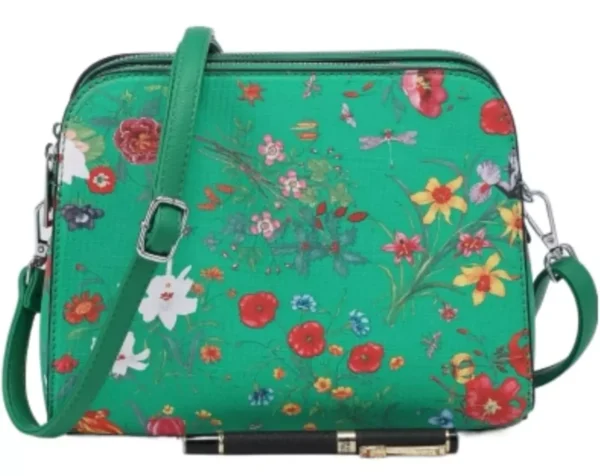 Ladies Flowery Crossbody Bag with Adjustable Strap Shopping - Image 2