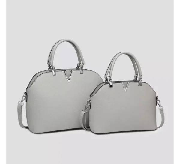 Half Moonstyle Plain V Logo Woman's Bag Crossbody Shoulder Handbag Addict - Image 3
